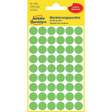 Avery Etikett címke, o12mm, jelölésre, világos 54 címke/ív, 5 ív/doboz, Avery zöld etikett