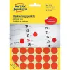 Avery Etikett címke, o18mm, jelölésre, 24 címke/ív, 44 ív/doboz, Avery piros