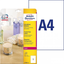 Avery Különleges Címke lézer nyomtatóhoz 210x297mm 25x1db átlátszó etikett