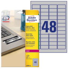 Avery L6009-20 45,7×21,2mm vízálló 960db-os Etikett Ezüst etikett