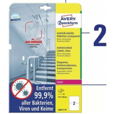Avery L8012-10 antimikrobiális 210x148mm fóliacímke Átlátszó etikett