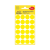 Avery zweckform 18*18 mm-es Avery Zweckform öntapadó íves etikett címke, sárga színű (4 ív/doboz), visszaszedhető ragasztóval