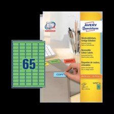 Avery zweckform 38.1 mm x 21.2 mm Papír Íves etikett címke  Zöld  ( 20 ív/doboz ) etikett