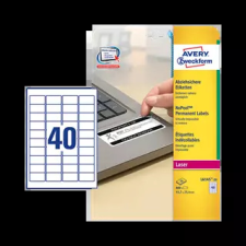 Avery zweckform 45.7 mm x 25.4 mm Műanyag Íves etikett címke  Fehér  ( 20 ív/doboz ) etikett