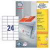 Avery zweckform Avery Etikett címke, 70 x37mm, univerzális, 24 címke/ív, 100 ív/doboz, fehér (3474) (3474)