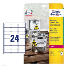 Avery zweckform Etikett címke speciális L4773-20 időjárásálló 63,5 x 33,9 mm 20 ív polieszter vízálló etikett
