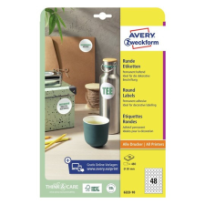 Avery zweckform Etikett címke univerzális 6223-10 fehér körcímke 30mm 10 ív Avery etikett