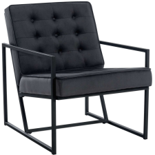 Avon bársony lounge fotel fém lábbal sötétszürke-fekete 321209 bútor