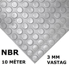 AVRubber NBR pöttyös gumiszőnyeg 120 cm széles 10 méter hosszú 3 mm vastag szürke tekercs buborék metrómintás munkavédelem