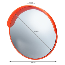 AVSafety Közlekedési tükör biztonsági forgalmi megfigyelő tükör kör alakú Ø43 cm forgatható tartóval ipari kivitel biztonságtechnikai eszköz