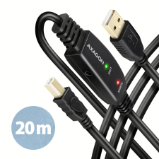 AXAGON - ADR-220B USB Repeater Cabel 20m Black kábel és adapter