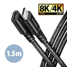 AXAGON BUCM32-CF15AB SPEED+ USB-C apa - USB-C anya 3.2 Gen2 hosszabbító kábel - Fekete (1.5m) kábel és adapter