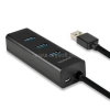 AXAGON HUE-S2BL 4 portos USB3.0 gyorstöltő hosszú kábeles HUB  (HUE-S2BL)