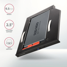 AXAGON RSS-CD09 ODD – 2,5" SATA SSD/HDD Caddy 9,5mm Black (RSS-CD09) asztali számítógép kellék