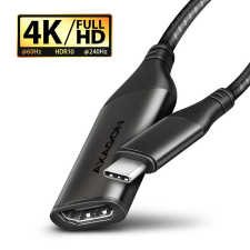 AXAGON RVC-HI2M USB-C -&gt; HDMI 2.0 adapter 4K/60Hz Aluminum 0,25m cable Black kábel és adapter