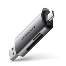 AXAGON USB-C + USB-A külső kártyaolvasó szürke (CRAX082) (CRAX082) kártyaolvasó