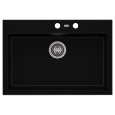 Axis A-POINT 60 gránit mosogató automata dugóemelő, szifonnal, fekete, beépíthető mosogatótálca