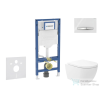 AXO Geberit Duofix falra szerelhető WC szett, Kielle Oudee Vortex WC és soft close ülőkével, Geberit Sigma 50 króm/alpesi fehér nyomólappal SANI11CA3177B