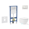 AXO Geberit Duofix falra szerelhető WC szett, Kielle Oudee Vortex WC és softclose ülőkével, Geberit Delta Zero fehér nyomólappal SANI11CA3191B