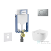 AXO Geberit Kombifix falra szerelhető WC szett, Kielle OUDEE Vortex rimless+ WC softclose ülőkével, Geberit Sigma 01 matt króm nyomólappal, fehér SANI15CA2108