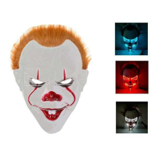AZ film KÉK LED-ES Pennywise (Krajcáros) nevű Bohóc maszk álarc halloweenre dekoráció