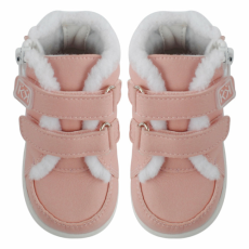 Azaga - Cipzáros talpú cipő az első lépésekhez - zárt bokacipő winter - rózsaszín 19-20