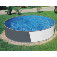  Azuro acélfalú kör medence szürke/fehér Ibizakék 3,6x1,2m medence
