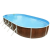 Azuro Azuro oval Wood ovális fémpalástos medence, szűrő nélkül, fa minta, D550 x 370 x 120 cm, barna