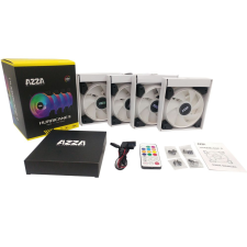 AZZA Hurricane II Digital RGB Fan 4x120mm + RF Remote control (FNAZ-12DRGB2-241) hűtés