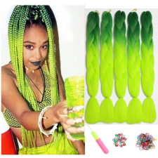  B43-AS FŰZÖLD-NEONSÁRGA Ombre Afro póthaj póthaj