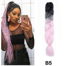 B5-ÖS FEKETE-RÓZSASZÍN Ombre Afro póthaj póthaj