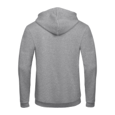 B&amp;C cipzáras kapucnis férfi pulóver O48, Heather Grey-XL férfi pulóver, kardigán