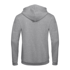B&C cipzáras kapucnis férfi pulóver O48, Heather Grey-XS
