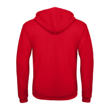 B&amp;C cipzáras kapucnis férfi pulóver O48, Red-2XL férfi pulóver, kardigán