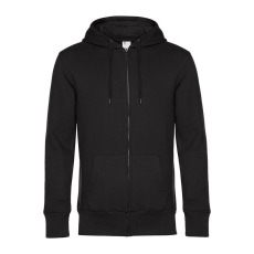B&C cipzáros kapucnis férfi pulóver kétoldali zsebekkel O86, Black Pure-L