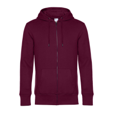 B&C cipzáros kapucnis férfi pulóver kétoldali zsebekkel O86, Cherry Red-2XL