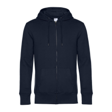 B&C cipzáros kapucnis férfi pulóver kétoldali zsebekkel O86, Night Navy Blue-XL