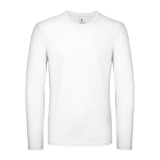 B&amp;C EXACT 150 unisex hosszú ujjú póló B03E, White-L férfi póló