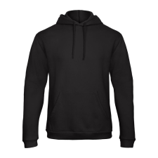B&C férfi kapucnis pulóver, színazonos húzózsinórral O47, Black-3XL férfi pulóver, kardigán
