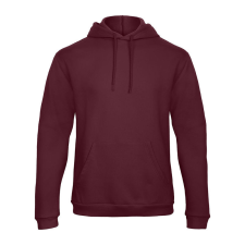 B&amp;C férfi kapucnis pulóver, színazonos húzózsinórral O47, Burgundy-3XL férfi pulóver, kardigán