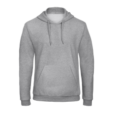 B&C férfi kapucnis pulóver, színazonos húzózsinórral O47, Heather Grey-4XL