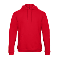 B&amp;C férfi kapucnis pulóver, színazonos húzózsinórral O47, Red-2XL férfi pulóver, kardigán