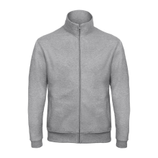 B&C galléros férfi pulóver, elején végig cipzárral O49, Heather Grey-2XL