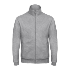 B&amp;C galléros férfi pulóver, elején végig cipzárral O49, Heather Grey-M férfi pulóver, kardigán
