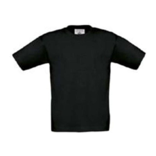 B&amp;C gyerek rövid ujjú, környakas póló B07, Black-7/8 gyerek póló
