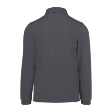 B&C hosszú ujjú előzsugorodott férfi galléros pamut póló O30, Dark Grey-4XL