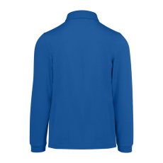 B&C hosszú ujjú előzsugorodott férfi galléros pamut póló O30, Royal Blue-2XL