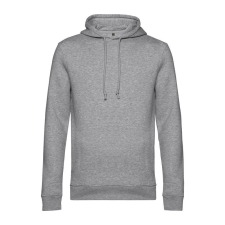 B&amp;C kapucnis férfi pulóver kétoldali zsebekkel O78, Heather Grey-S férfi pulóver, kardigán