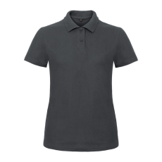 B&C klasszikus fazonú, rövid ujjú Női galléros póló, O07, Anthracite-XS