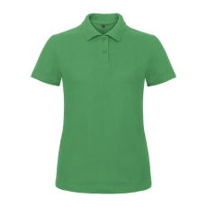 B&C klasszikus fazonú, rövid ujjú Női galléros póló, O07, Kelly Green-XL